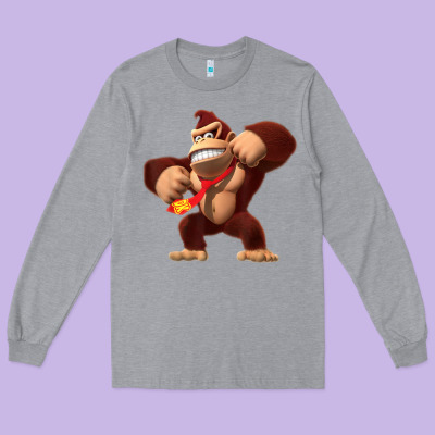 Donkey Kong 3d Poster Long Sleeve Tee Designed By Designpulse