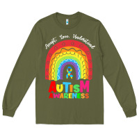 Army Green autism awareness month t  shirt autism awareness rainbow accept unders Long Sleeve Tee - DesignPulse