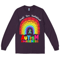 Plum autism awareness month t  shirt autism awareness rainbow accept unders Long Sleeve Tee - DesignPulse