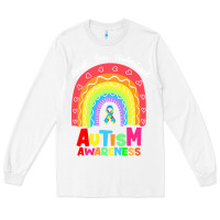 White autism awareness month t  shirt autism awareness rainbow accept unders Long Sleeve Tee - DesignPulse