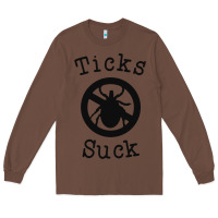 Chestnut ticks suck shirt lyme disease gift green awareness ribbon Long Sleeve Tee - DesignPulse