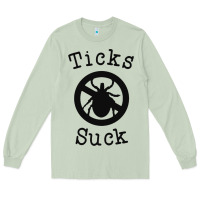 Matcha ticks suck shirt lyme disease gift green awareness ribbon Long Sleeve Tee - DesignPulse
