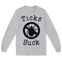 Ticks Suck Shirt Lyme Disease Gift Green Awareness Ribbon Long Sleeve Tee | Teevron
