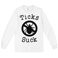 White ticks suck shirt lyme disease gift green awareness ribbon Long Sleeve Tee - DesignPulse
