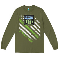 Army Green donate life Long Sleeve Tee - DesignPulse