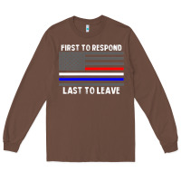 Chestnut police fire ems first responder american flag firefighter t shirt Long Sleeve Tee - DesignPulse
