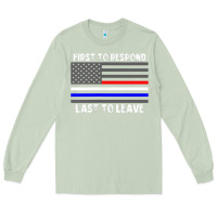 Matcha police fire ems first responder american flag firefighter t shirt Long Sleeve Tee - DesignPulse