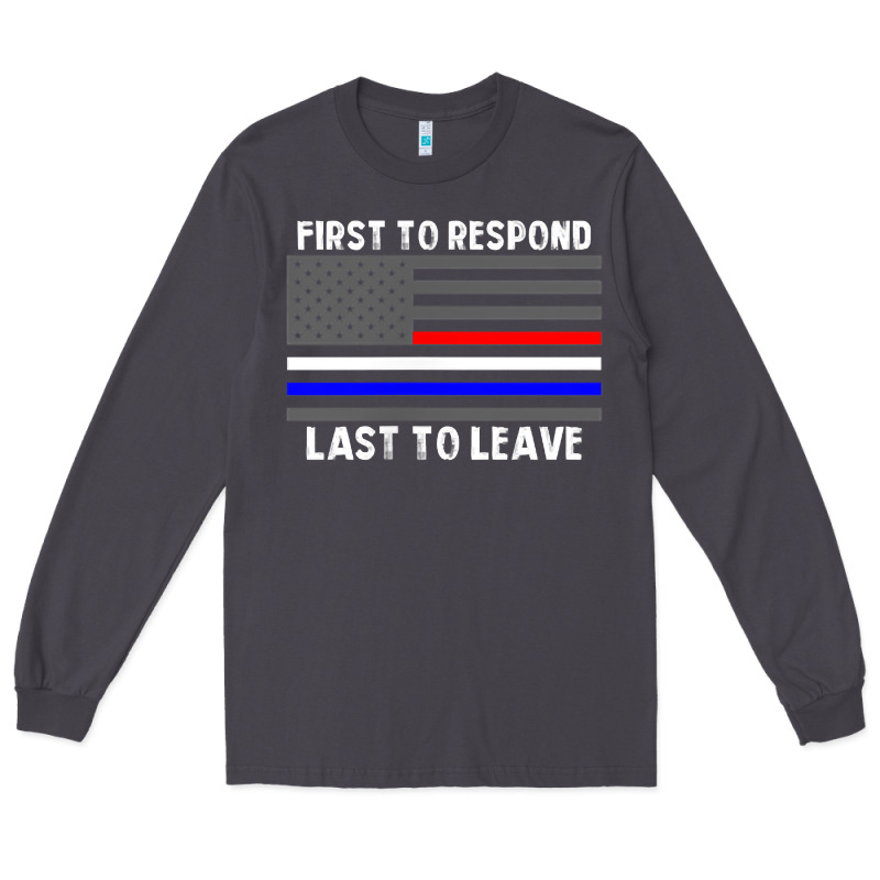 Police Fire Ems First Responder American Flag Firefighter T Shirt Long Sleeve Tee by DesignPulse | Teevron