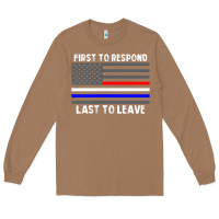 Toasted Coconut police fire ems first responder american flag firefighter t shirt Long Sleeve Tee - DesignPulse