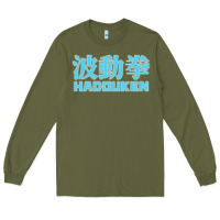Army Green hadouken street arcade fighter retro ryu gaming funny Long Sleeve Tee - DesignPulse