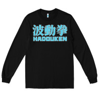 Black hadouken street arcade fighter retro ryu gaming funny Long Sleeve Tee - DesignPulse