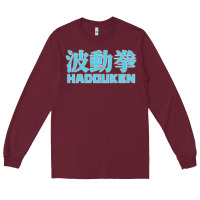 Burgundy hadouken street arcade fighter retro ryu gaming funny Long Sleeve Tee - DesignPulse