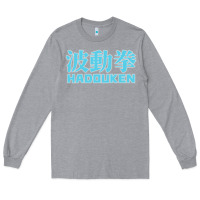 Heather Grey hadouken street arcade fighter retro ryu gaming funny Long Sleeve Tee - DesignPulse