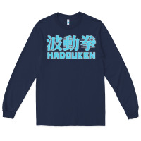 Navy hadouken street arcade fighter retro ryu gaming funny Long Sleeve Tee - DesignPulse