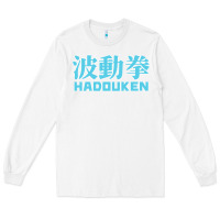 White hadouken street arcade fighter retro ryu gaming funny Long Sleeve Tee - DesignPulse