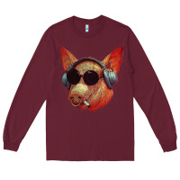 Burgundy Blodwyn pig Long Sleeve Tee - DesignPulse