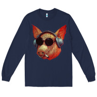 Navy Blodwyn pig Long Sleeve Tee - DesignPulse