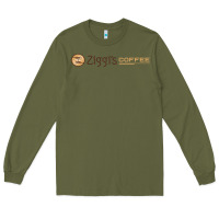 Army Green ziggi's coffee Long Sleeve Tee - DesignPulse