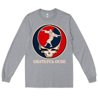 Heather Grey grateful dude Long Sleeve Tee - DesignPulse