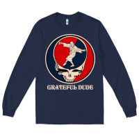 Navy grateful dude Long Sleeve Tee - DesignPulse