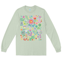 Matcha cute birds t  shirt birds and blooms   cute floral pattern by cecca de Long Sleeve Tee - DesignPulse