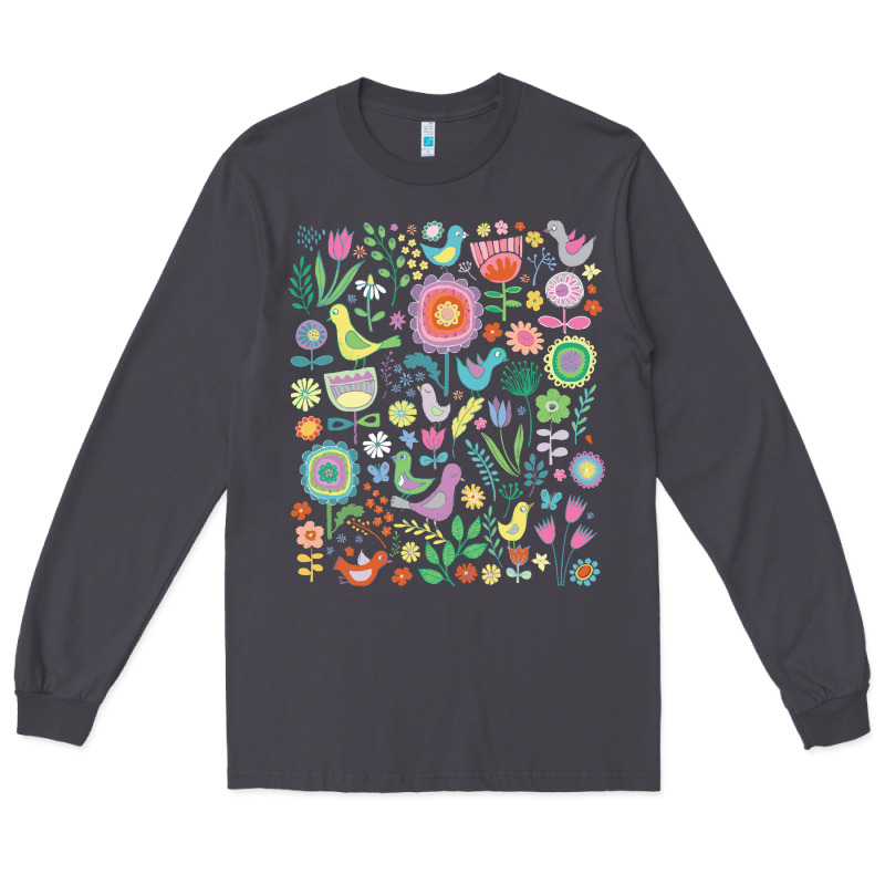 Cute Birds T  Shirt Birds And Blooms   Cute Floral Pattern By Cecca De Long Sleeve Tee by DesignPulse | Teevron