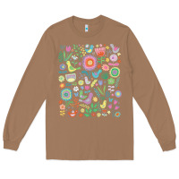 Toasted Coconut cute birds t  shirt birds and blooms   cute floral pattern by cecca de Long Sleeve Tee - DesignPulse