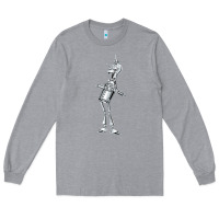 Heather Grey vintage wizard of oz tinman Long Sleeve Tee - DesignPulse
