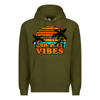 Army Green Summer Vibes Premium Hoodie - Jasminsmagicworld