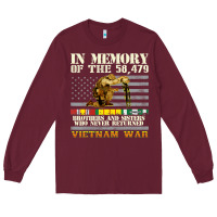 Burgundy Vietnam War Veterans US Memorial Day In The Memory Of 58479 38 Long Sleeve Tee - PixelWave