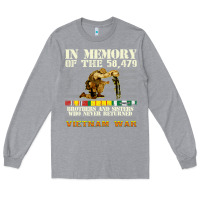 Heather Grey Vietnam War Veterans US Memorial Day In The Memory Of 58479 38 Long Sleeve Tee - PixelWave