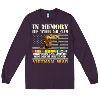 Plum Vietnam War Veterans US Memorial Day In The Memory Of 58479 38 Long Sleeve Tee - PixelWave