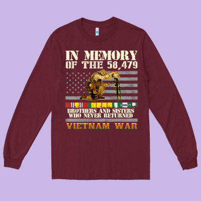 Vietnam War Veterans Us Memorial Day In The Memory Of 58479 38 Long Sleeve Tee Designed By Pixelwave