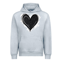 Heather Grey black glitter heart Urban Hoodie - Jasminsmagicworld