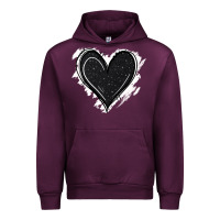 Mauve Wine black glitter heart Urban Hoodie - Jasminsmagicworld