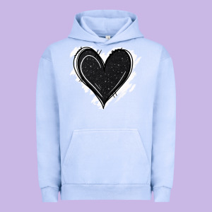 Black Glitter Heart Urban Hoodie Designed By Jasminsmagicworld
