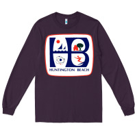 Plum Coat of arms of Huntington Beach Long Sleeve Tee - PixelWave