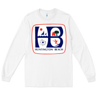 White Coat of arms of Huntington Beach Long Sleeve Tee - PixelWave