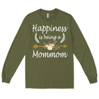 Army Green happiness is being a mommom  cute mothers day gifts Long Sleeve Tee - PixelWave