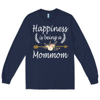 Navy happiness is being a mommom  cute mothers day gifts Long Sleeve Tee - PixelWave