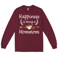 Burgundy happiness is being a mommom  cute mothers day gifts Long Sleeve Tee - PixelWave