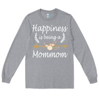 Heather Grey happiness is being a mommom  cute mothers day gifts Long Sleeve Tee - PixelWave