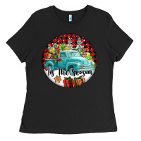 Black Tis The Season Truck Ladies Tee - FaDigitalArtStudio