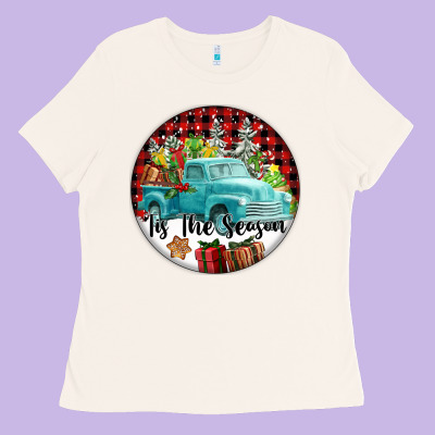 Tis The Season Truck Ladies Tee Designed By Fadigitalartstudio