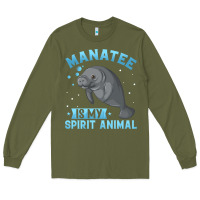 Army Green manatee gifts Long Sleeve Tee - PixelWave