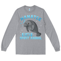 Heather Grey manatee gifts Long Sleeve Tee - PixelWave