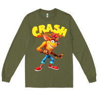 Army Green crash bandicoot Long Sleeve Tee - PixelWave