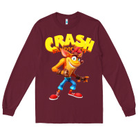 Burgundy crash bandicoot Long Sleeve Tee - PixelWave