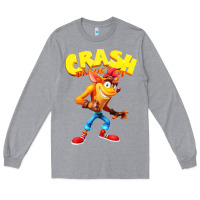 Heather Grey crash bandicoot Long Sleeve Tee - PixelWave