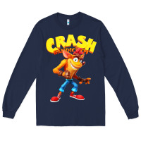 Navy crash bandicoot Long Sleeve Tee - PixelWave